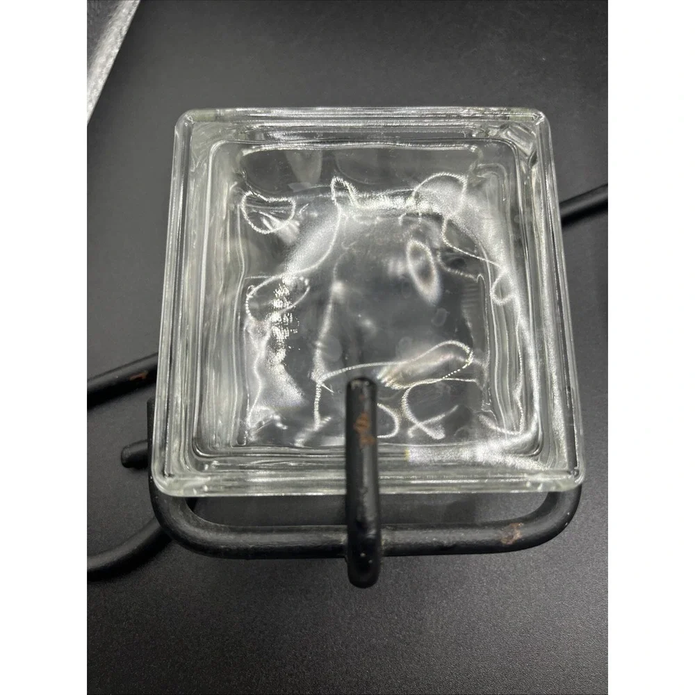 Square Glass Vase/Black‎ Iron Hanging Plant Decoration Propagation Station 13.5